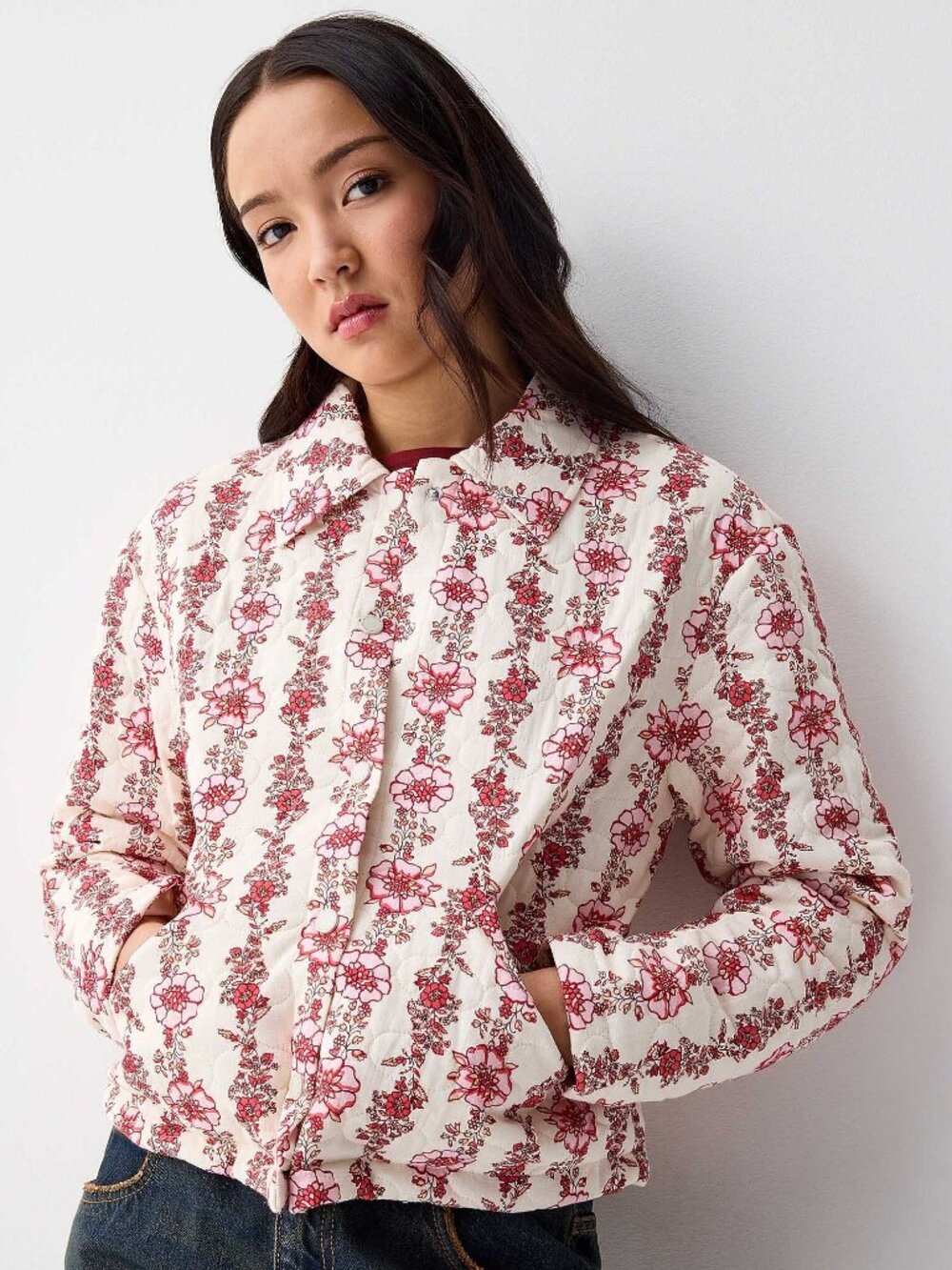 NWT ONLY Biana Quilted Floral Cropped Jacket | Size XS